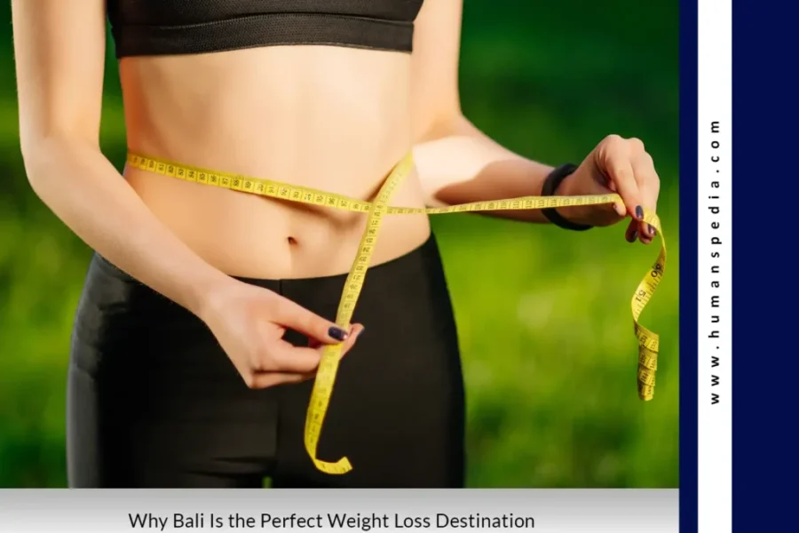 Woman measuring waist with tape measure, representing Bali as the perfect weight loss destination